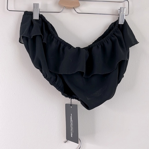 Black ruffle chiffon skirt and tube top set PLT size 10 - Picture 3 of 5